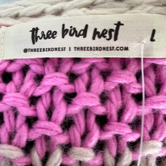 Three Bird Nest Wrapped up in Color Knit Cardigan Sz Large NWT - Picture 7 of 12